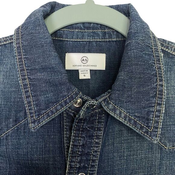 AG Adriano Goldschmied Denim Shirt Womens Small Long Sleeve Button Down Western - Picture 7 of 9
